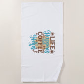 コーヒーアートの生活がコーヒーを救済生む ビーチタオル (正面)