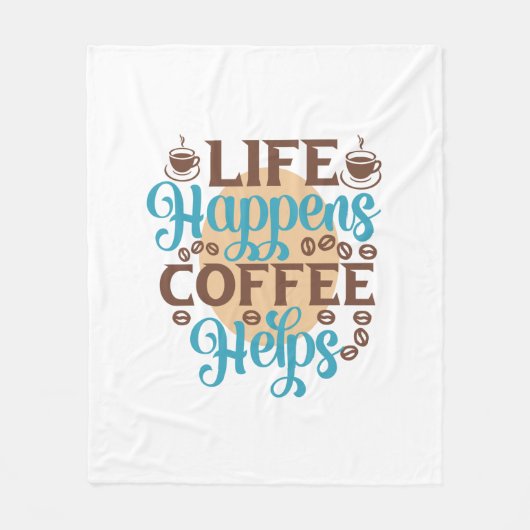 コーヒーアートの生活がコーヒーを救済生む フリースブランケット (正面)