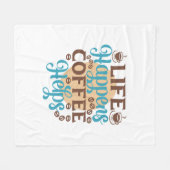 コーヒーアートの生活がコーヒーを救済生む フリースブランケット (正面(横))