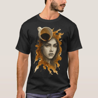 コーヒーアートの肖像 Tシャツ