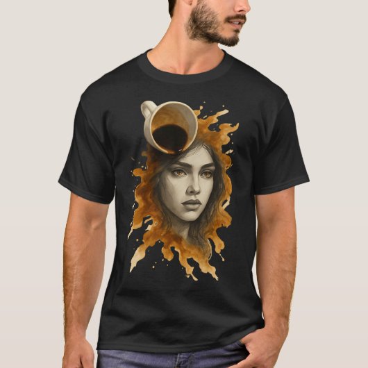 コーヒーアートの肖像 Tシャツ (正面)