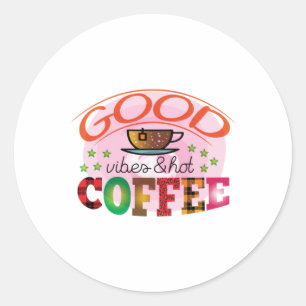 コーヒーアートグッドビブ&ホットコーヒー ラウンドシール