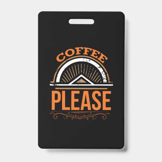 コーヒーアートコーヒーお願いします バッジ (正面)