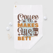 コーヒーアートコーヒーで生活を向上 ゴルフタオル (インサイチュ)