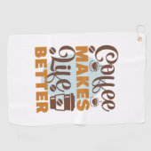 コーヒーアートコーヒーで生活を向上 ゴルフタオル (横)