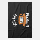 コーヒーアートコーヒーとマスカラ キッチンタオル (縦)