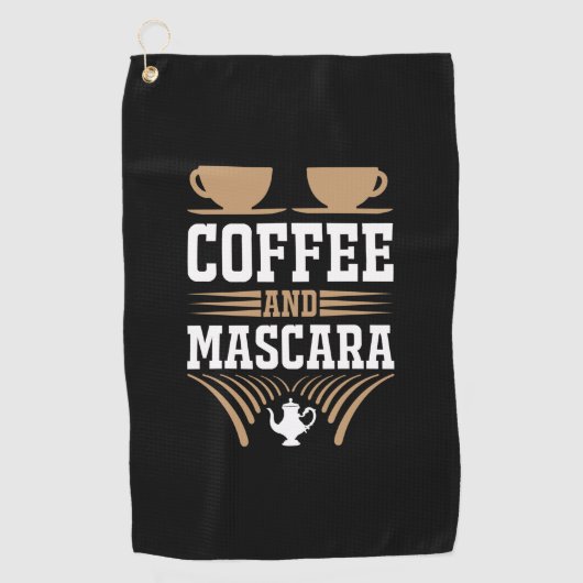 コーヒーアートコーヒーとマスカラ ゴルフタオル (正面)
