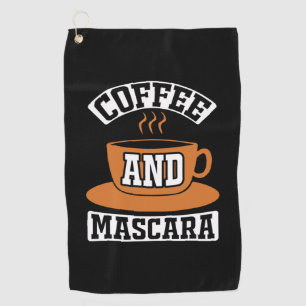 コーヒーアートコーヒーとマスカラ ゴルフタオル
