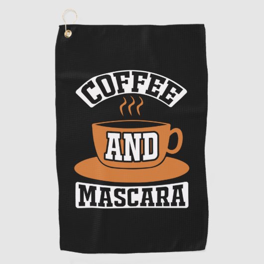 コーヒーアートコーヒーとマスカラ ゴルフタオル (正面)