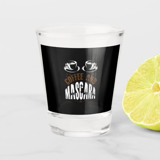 コーヒーアートコーヒーとマスカラ ショットグラス (正面)