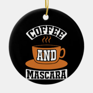 コーヒーアートコーヒーとマスカラ セラミックオーナメント