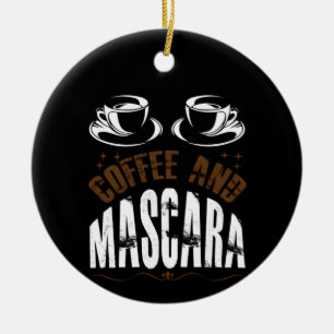 コーヒーアートコーヒーとマスカラ セラミックオーナメント