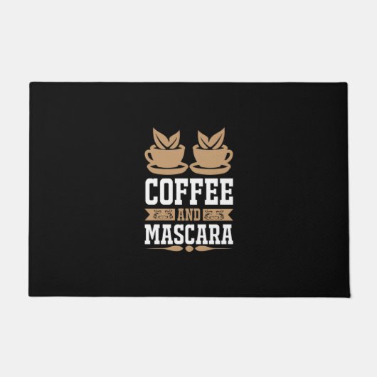 コーヒーアートコーヒーとマスカラ ドアマット (正面)