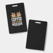 コーヒーアートコーヒーとマスカラ バッジ (正面＆裏面)