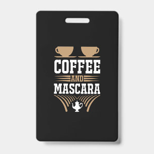 コーヒーアートコーヒーとマスカラ バッジ
