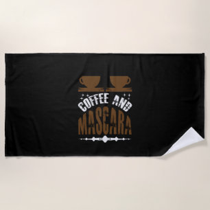 コーヒーアートコーヒーとマスカラ ビーチタオル