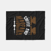 コーヒーアートコーヒーとマスカラ フリースブランケット (正面(横))