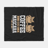 コーヒーアートコーヒーとマスカラ フリースブランケット (正面(横))