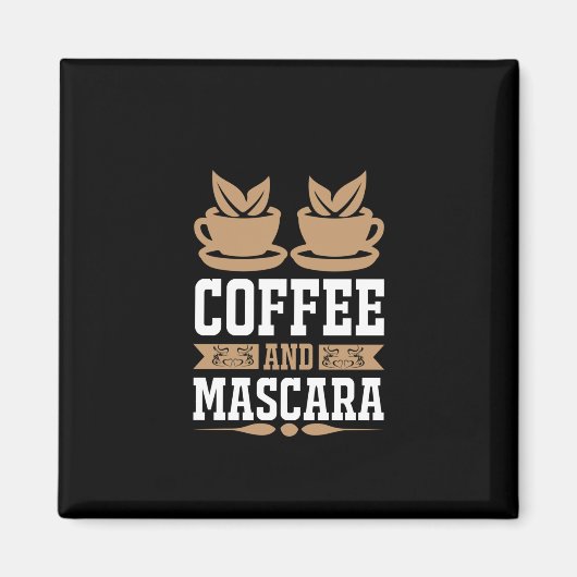 コーヒーアートコーヒーとマスカラ マグネット (正面)