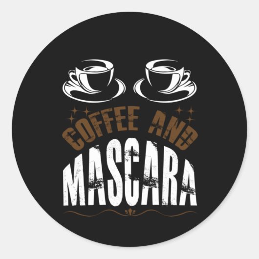 コーヒーアートコーヒーとマスカラ ラウンドシール (正面)