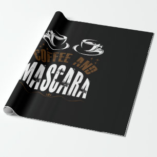 コーヒーアートコーヒーとマスカラ ラッピングペーパー