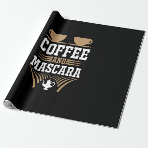 コーヒーアートコーヒーとマスカラ ラッピングペーパー
