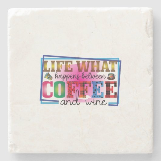 コーヒーアートコーヒーとワイン ストーンコースター (正面)