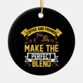 コーヒーアートコーヒーと友人 セラミックオーナメント (正面)