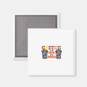 コーヒーアートコーヒーはマグカップに包まれたハグ マグネット (正面/裏面)