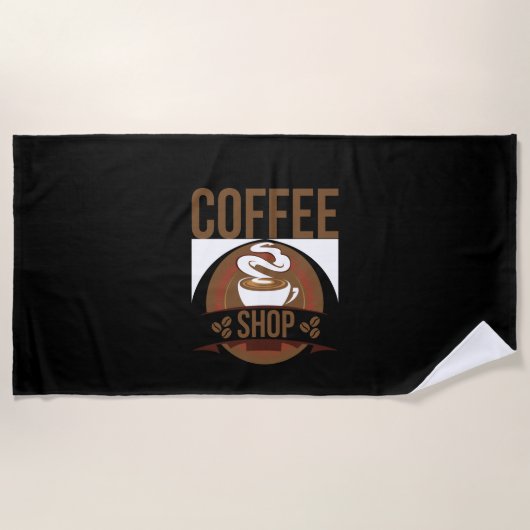 コーヒーアートコーヒーショップ ビーチタオル (正面)