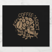 コーヒーアートコーヒー中毒者 スパークリングワインラベル (シングルラベル)