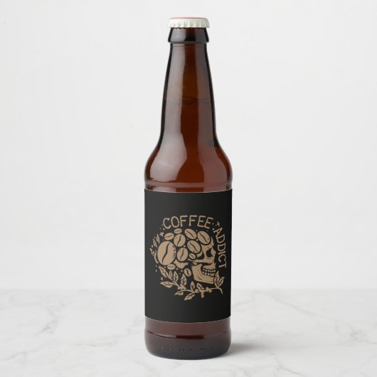 コーヒーアートコーヒー中毒者 ビールラベル (正面)
