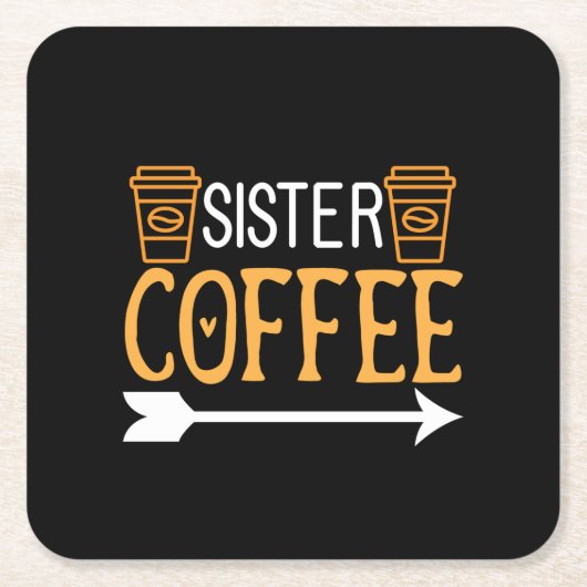 コーヒーアートシスターコーヒー スクエアペーパーコースター (正面)