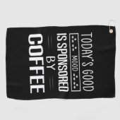 コーヒーアート今日の良い気分 ゴルフタオル (横)