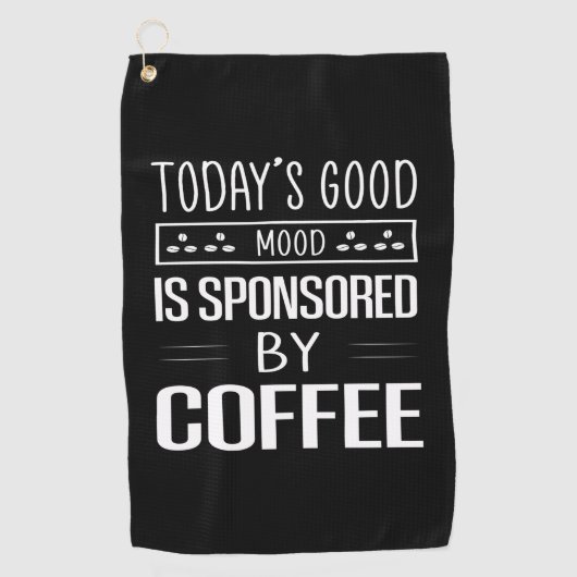コーヒーアート今日の良い気分 ゴルフタオル (正面)