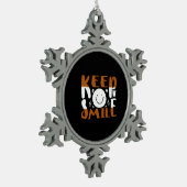 コーヒーアート保スマイル スノーフレークピューターオーナメント (左)