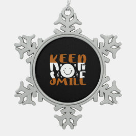 コーヒーアート保スマイル スノーフレークピューターオーナメント