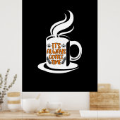 コーヒーアート常にコーヒー時間 ポスター (キッチン)