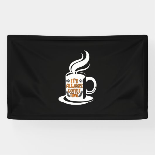 コーヒーアート常にコーヒー時間 横断幕 (横)