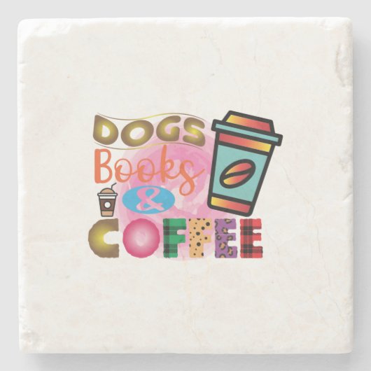 コーヒーアート犬の本&コーヒー ストーンコースター (正面)