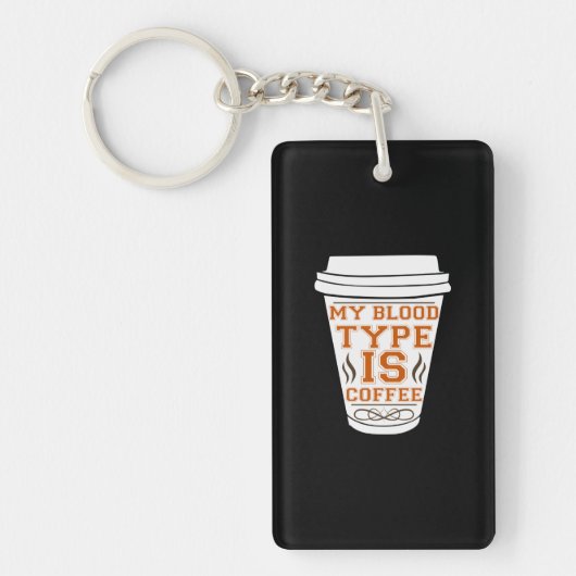 コーヒーアート私の血液型はコーヒー キーホルダー (正面)