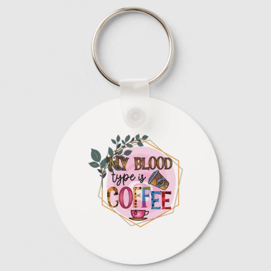 コーヒーアート私の血液型はコーヒー キーホルダー (正面)