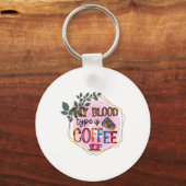 コーヒーアート私の血液型はコーヒー キーホルダー (正面)