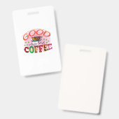 コーヒーアート良い雰囲気&ホットコーヒー バッジ (正面＆裏面)