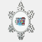 コーヒーアート雪のコーヒーとYou スノーフレークピューターオーナメント (右)