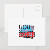 コーヒーアート あなたはコーヒーで私を魅了した ポストカード (正面/裏面)