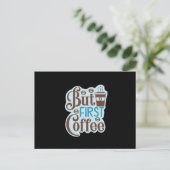 コーヒーアート でもまずはコーヒー 3 ポストカード (スタンド正面)