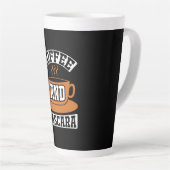 コーヒーアート コーヒーとマスカラ カフェラテマグ (右アングル)