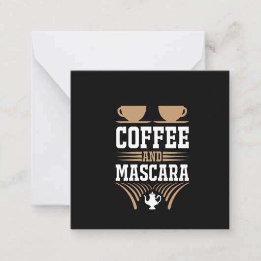 コーヒーアート コーヒーとマスカラ ノートカード (正面)