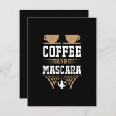 コーヒーアート コーヒーとマスカラ ノートカード (正面/裏面)